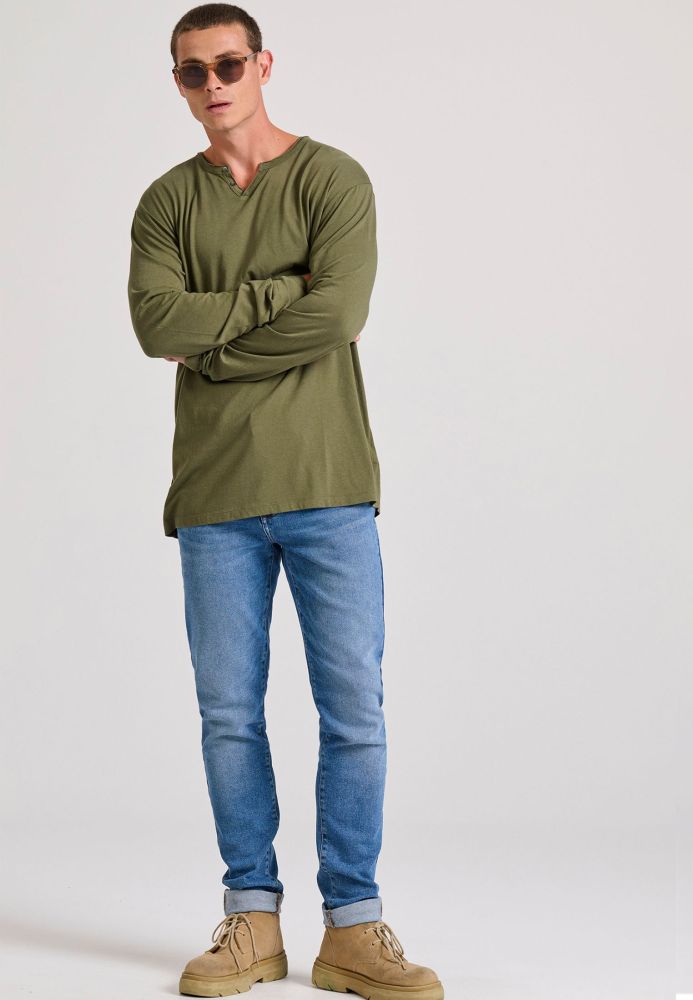 Slim tapered fit τζιν παντελόνι με whisker details
