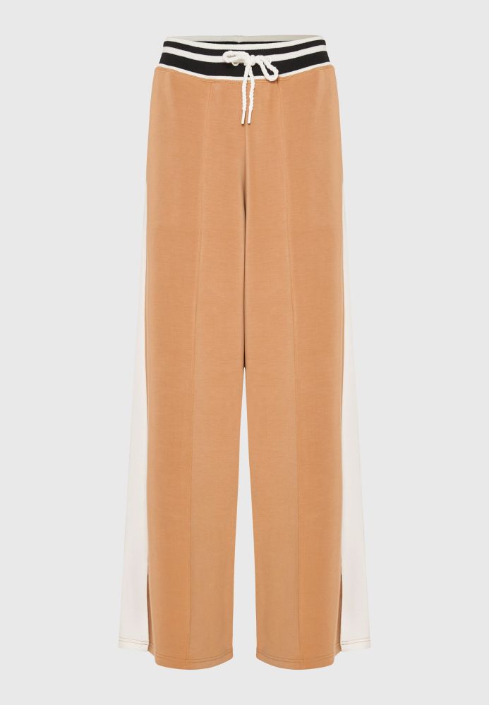 Wide leg fit παντελόνι φόρμας με ρίγα στο πλάι