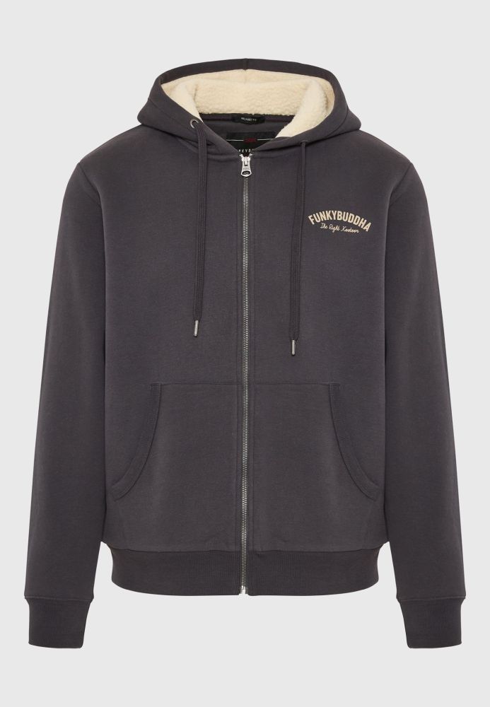 Relaxed fit ζακέτα φούτερ με εσωτερική επένδυση