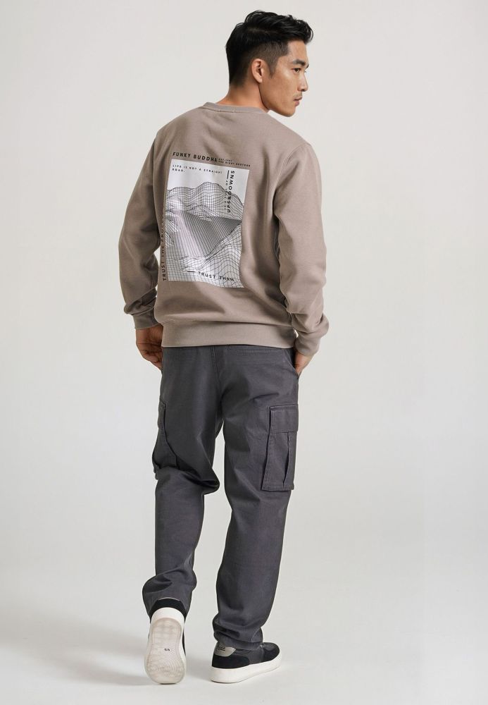 Relaxed fit φούτερ με τύπωμα στην πλάτη