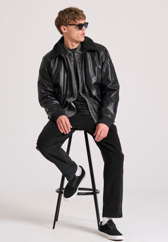 Bomber jacket από οικολογικό δέρμα (PU)