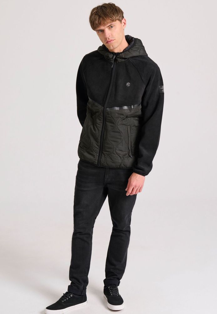 Oversized fleece ζακέτα φούτερ με κουκούλα