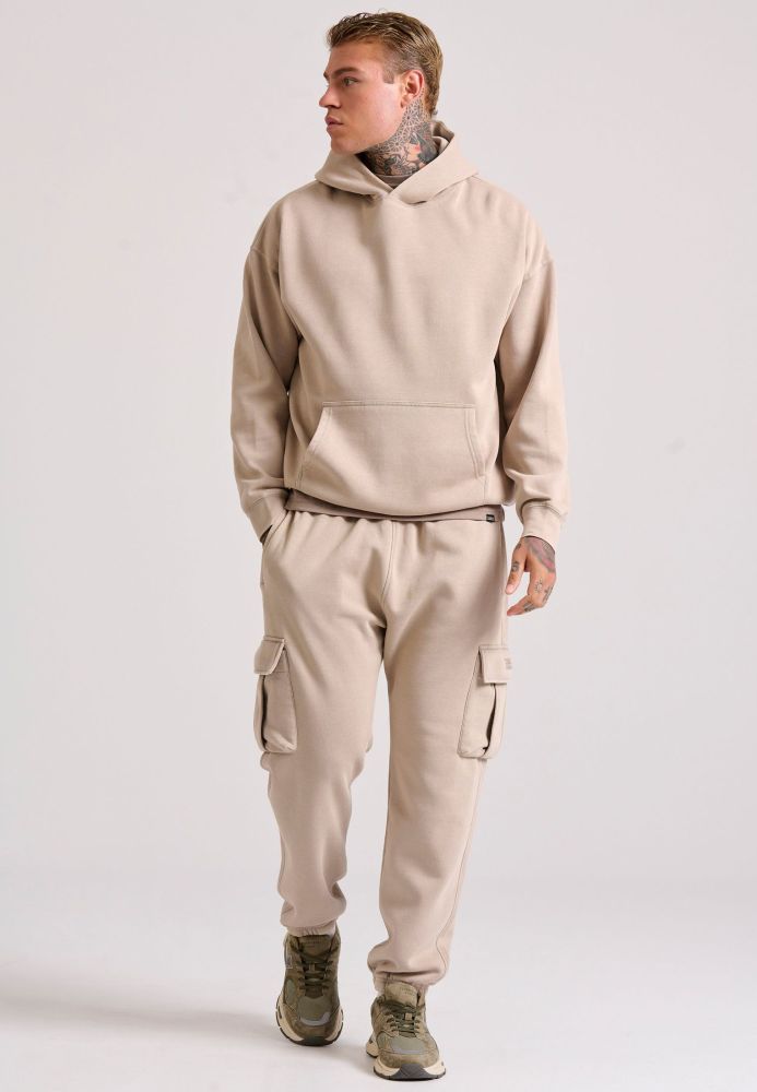 Oversized garment dyed φούτερ με κουκούλα