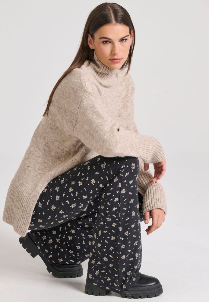 Flare fit lyocell blend παντελόνι με all over τύπωμα