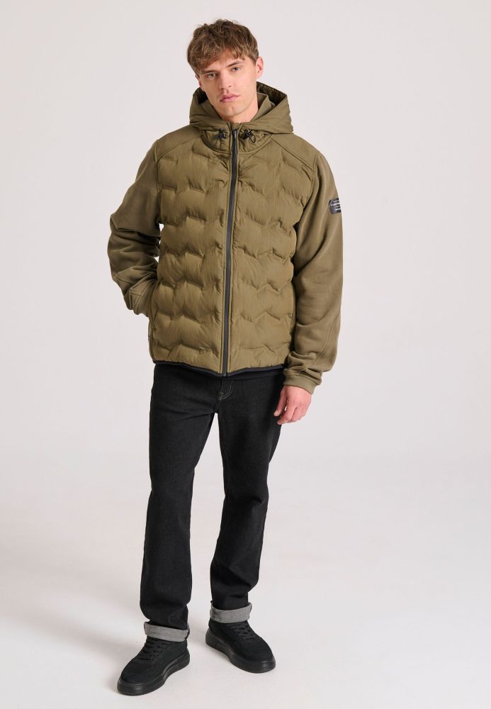 Ανδρικό casual μπουφάν με καπιτονέ επένδυση