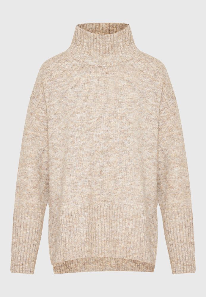 Wool blend πλεκτή μπλούζα με μακρύτερο μήκος