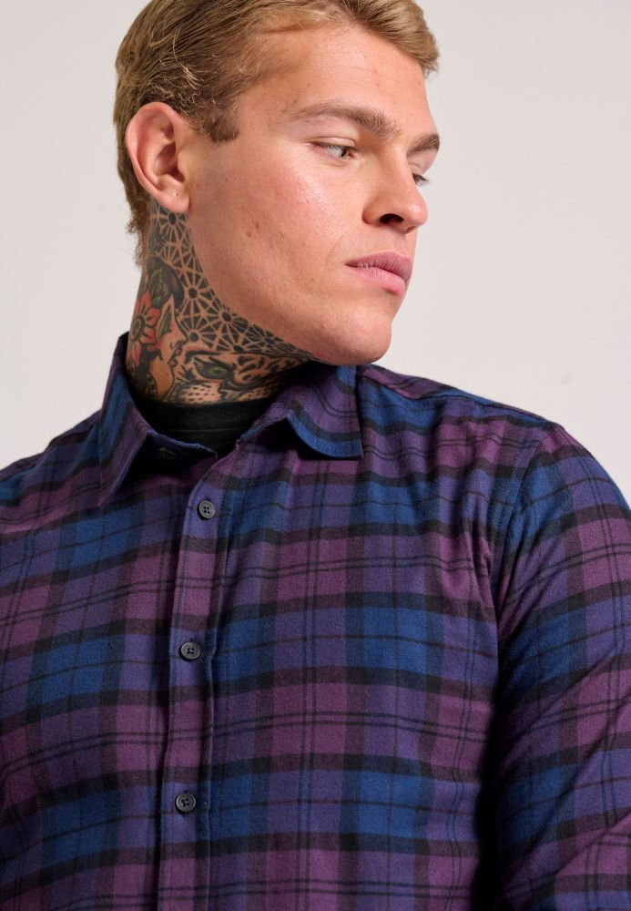 Flannel καρό πουκάμισο με τσέπη στο στήθος