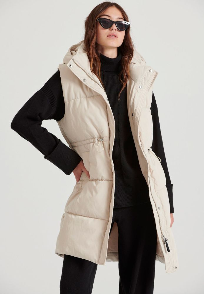 Loose fit αμάνικο puffer μακρύ μπουφάν