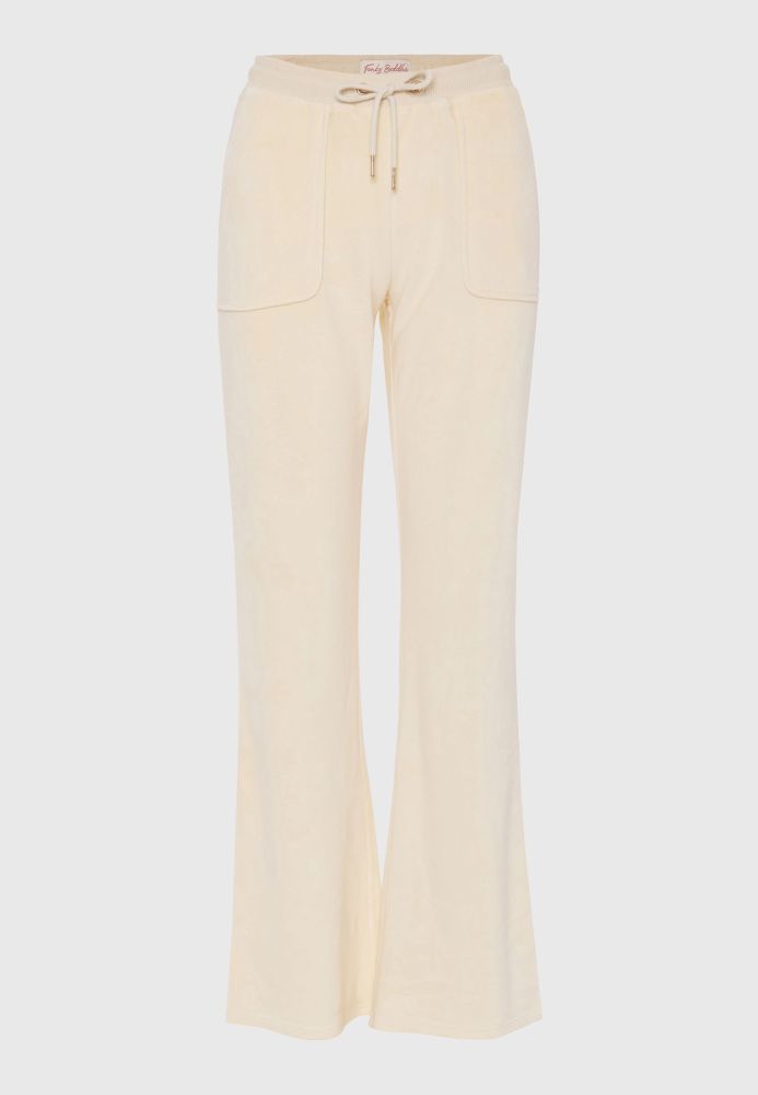 Flare fit παντελόνι φόρμας σε βελουτέ ύφασμα