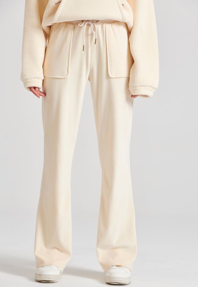 Flare fit παντελόνι φόρμας σε βελουτέ ύφασμα
