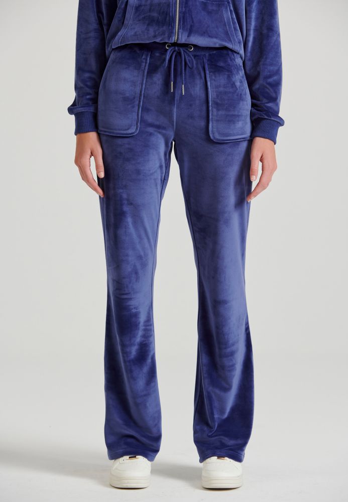 Flare fit παντελόνι φόρμας σε βελουτέ ύφασμα