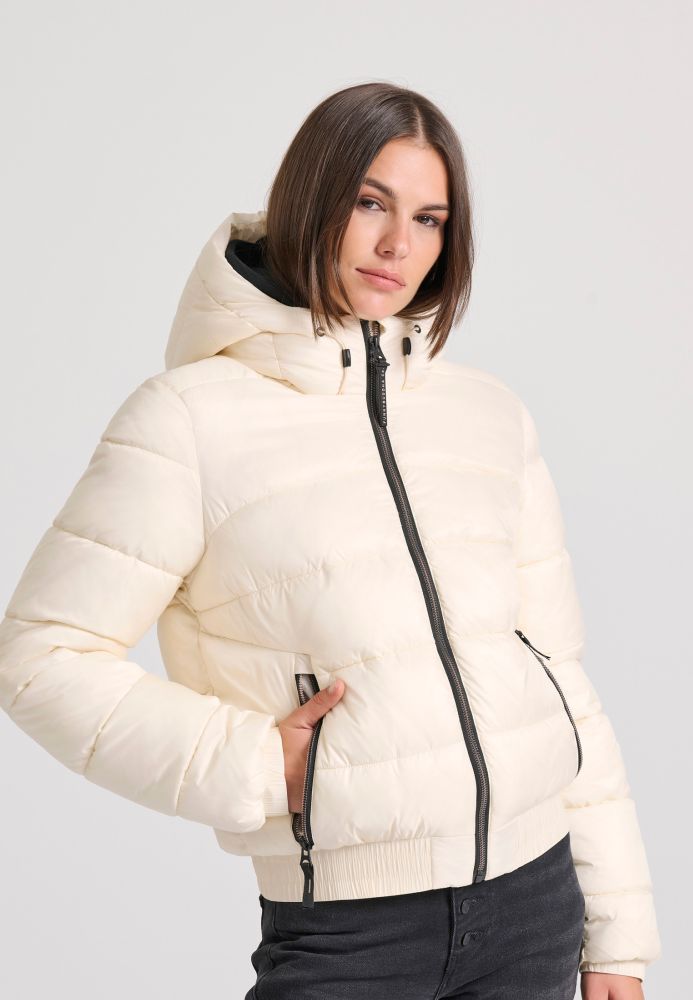 Καπιτονέ puffer μπουφάν με κουκούλα