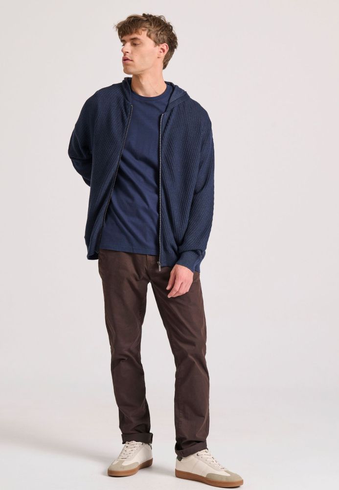 Relaxed fit ζακέτα με ανάγλυφη υφή και κουκούλα