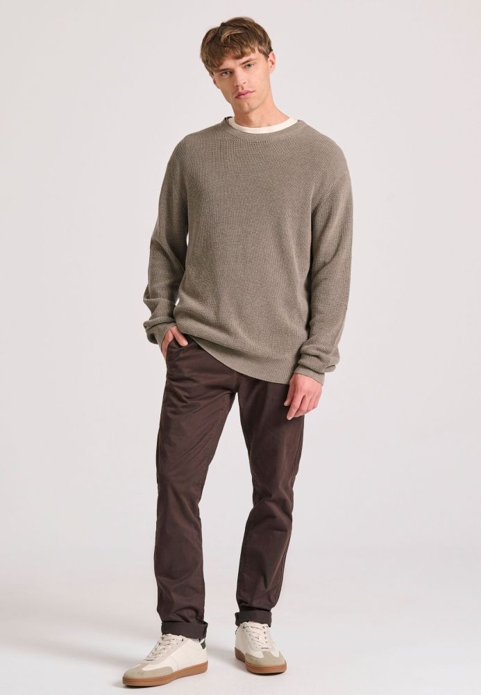 Loose fit casual πλεκτή μπλούζα με ανάγλυφη υφή
