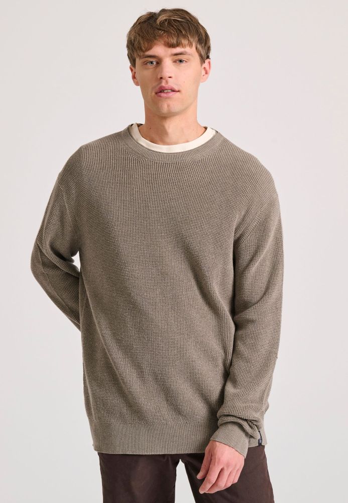 Loose fit casual πλεκτή μπλούζα με ανάγλυφη υφή