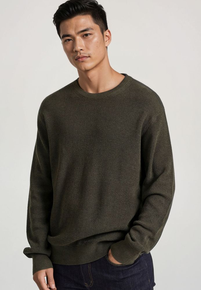 Loose fit casual πλεκτή μπλούζα με ανάγλυφη υφή