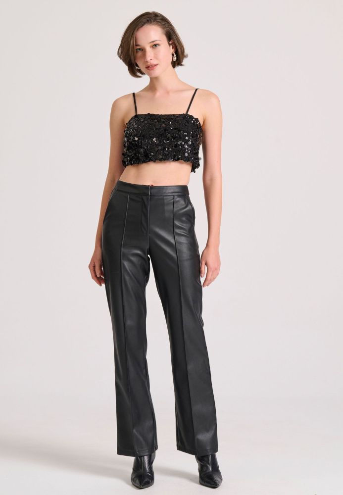 Cropped top με παγιέτες