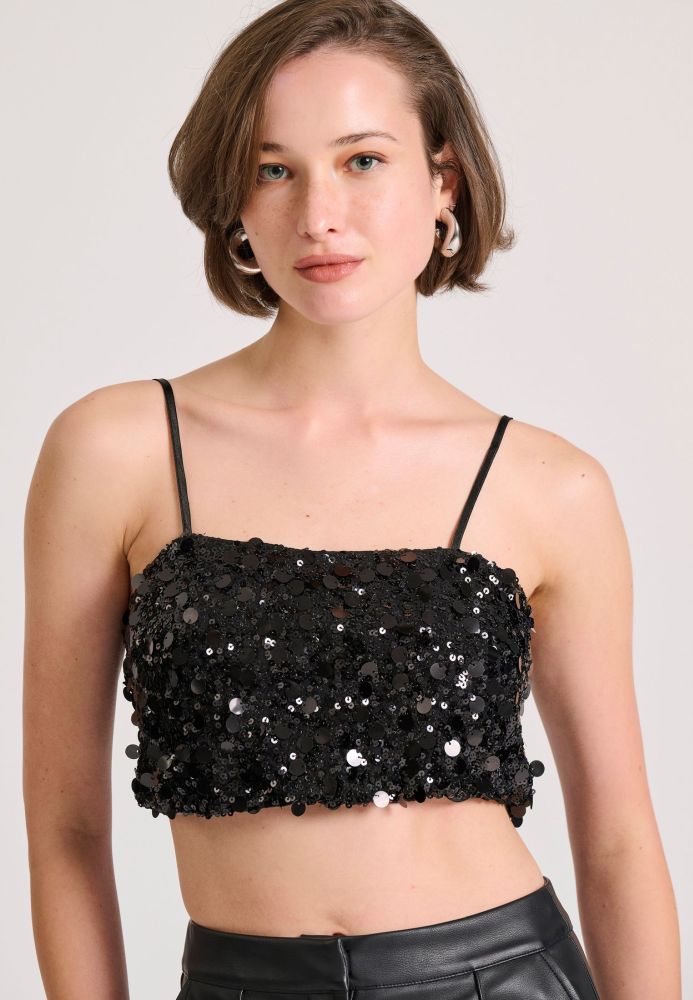 Cropped top με παγιέτες