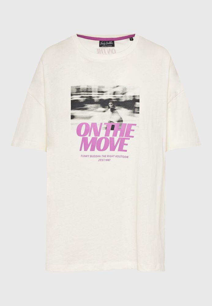 Loose fit γυναικείο t-shirt με φωτογραφικό τύπωμα