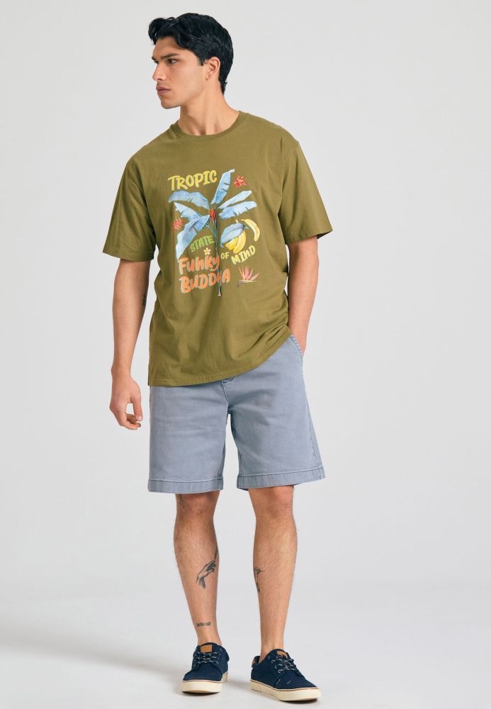 Relaxed fit t-shirt με tropical τύπωμα