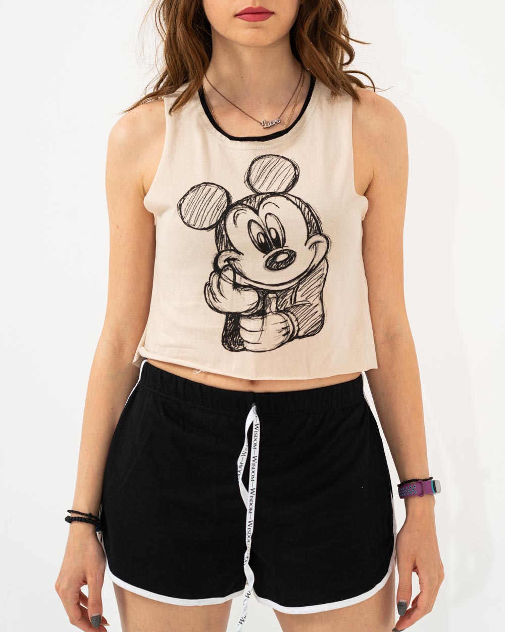 Γυναικεία Αθλητική Μπλούζα Αμάνικο T-Shirt Top Mickey