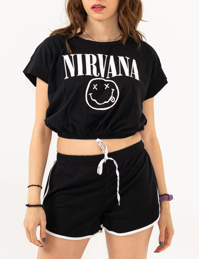 Γυναικεία μπλούζα Nirvana T-shirt Top Μαύρο