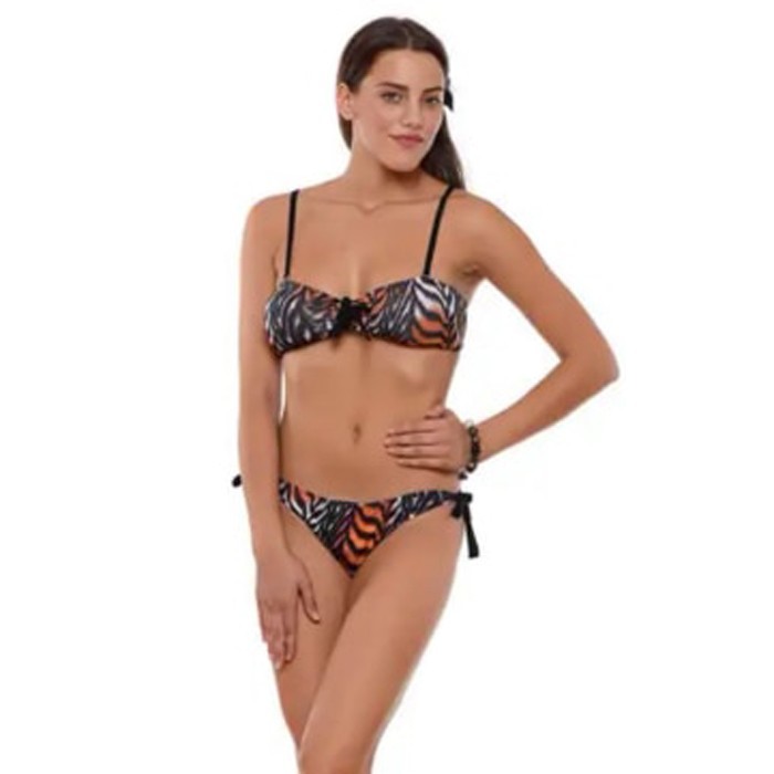 Γυναικείο μαγιό μπικίνι μαύρο animal print