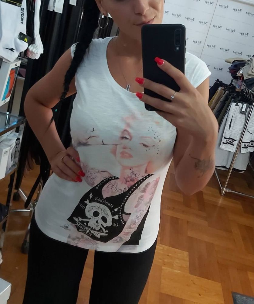 Γυναικεία μπλούζα λευκή με στάμπα Marilyn Monroe