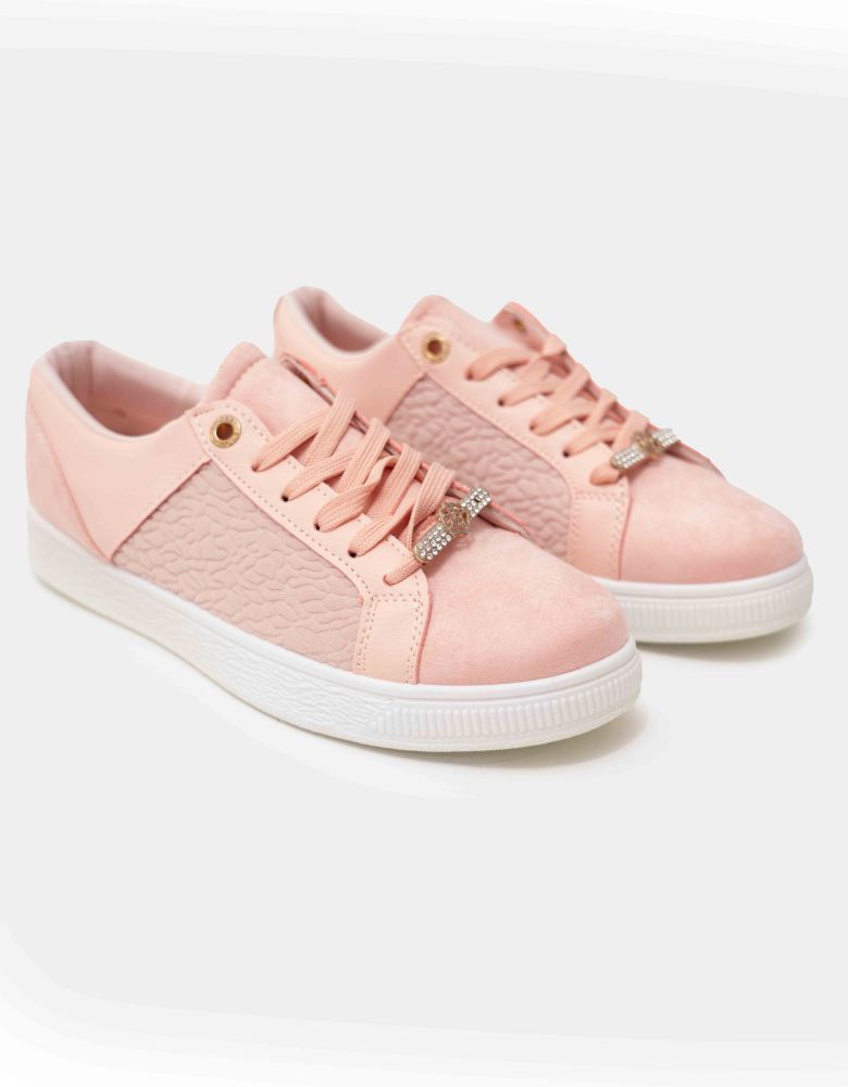 Γυναικεία Sneakers Kel Shues ροζ με μεταλλική λεπτομέρεια