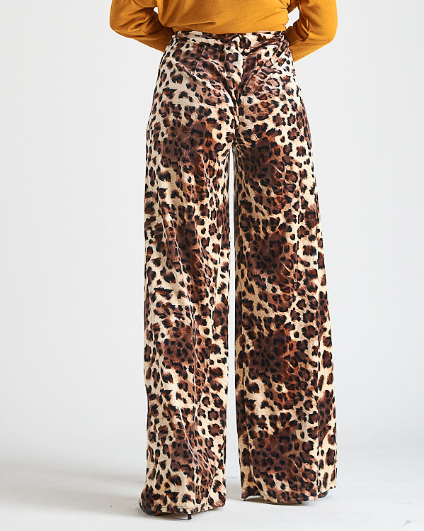 Γυναικείο Παντελόνι με Animal Print Velvet