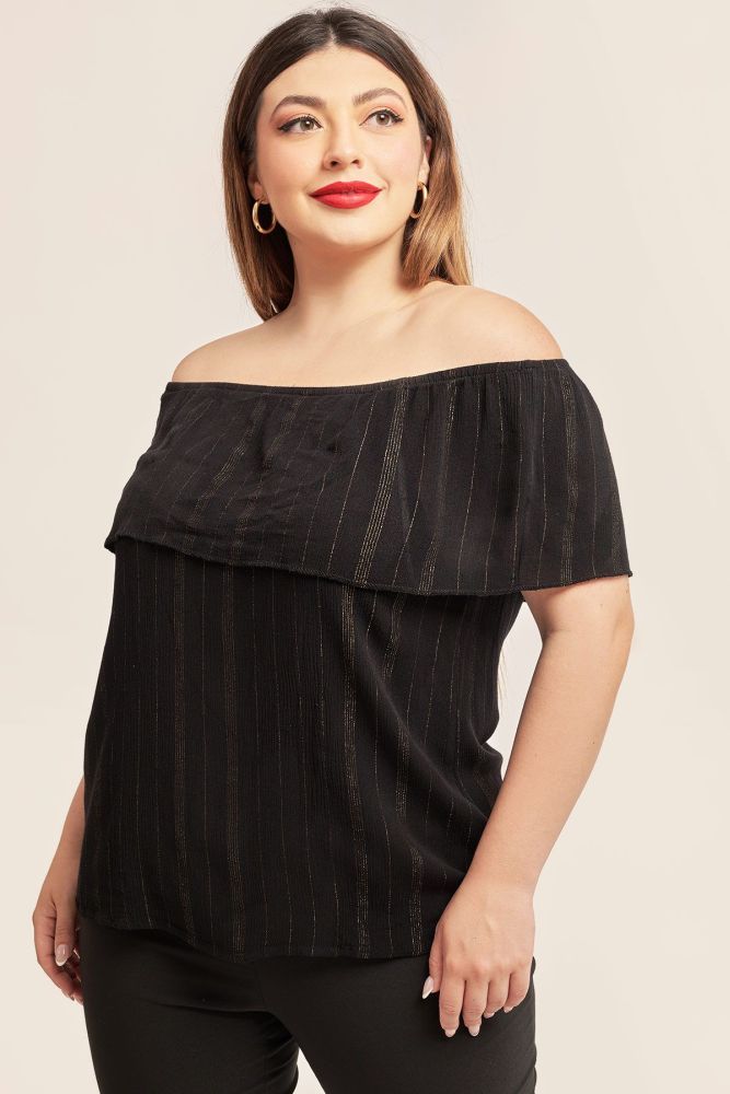 Μπλούζα off-shoulder από ρεγιόν