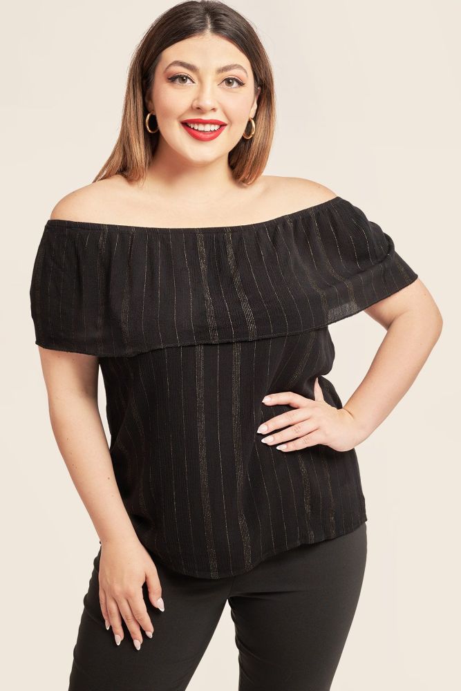 Μπλούζα off-shoulder από ρεγιόν