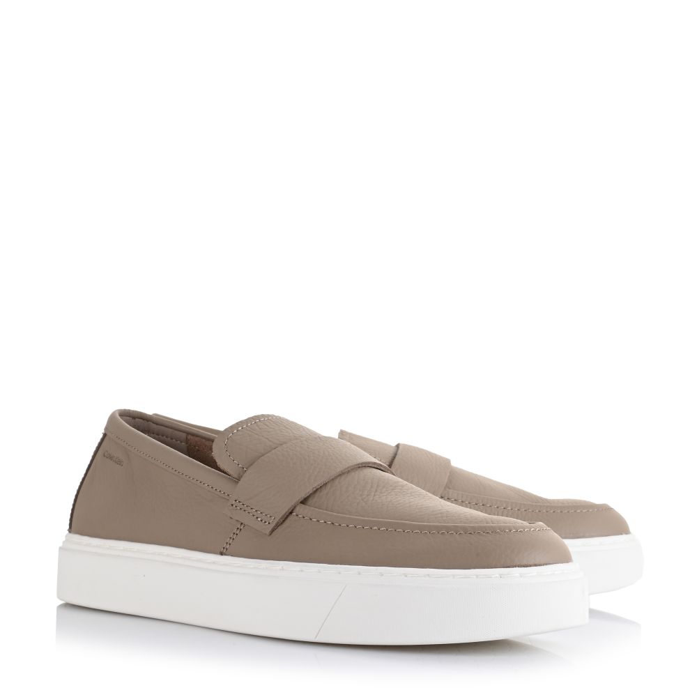 Δερμάτινα Μοκασίνια Calvin Klein Unlined HM0HM01813 A04 Silver Mink