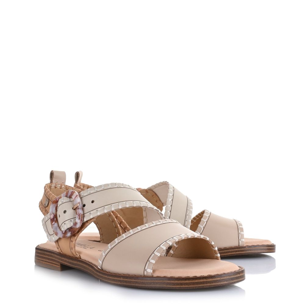 Δερμάτινα Σανδάλια Carmela 162203 Beige