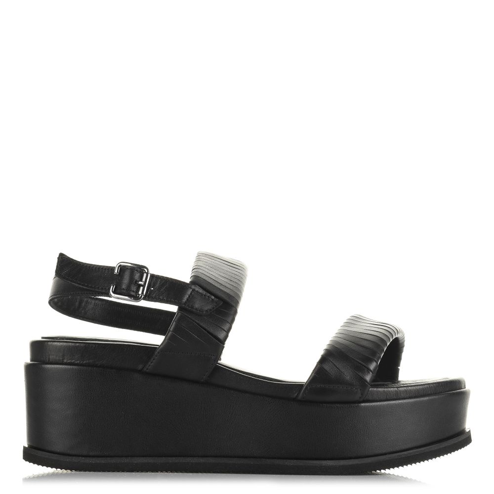 Δερμάτινα Flatform Σανδάλια Carmela 68550 Negro