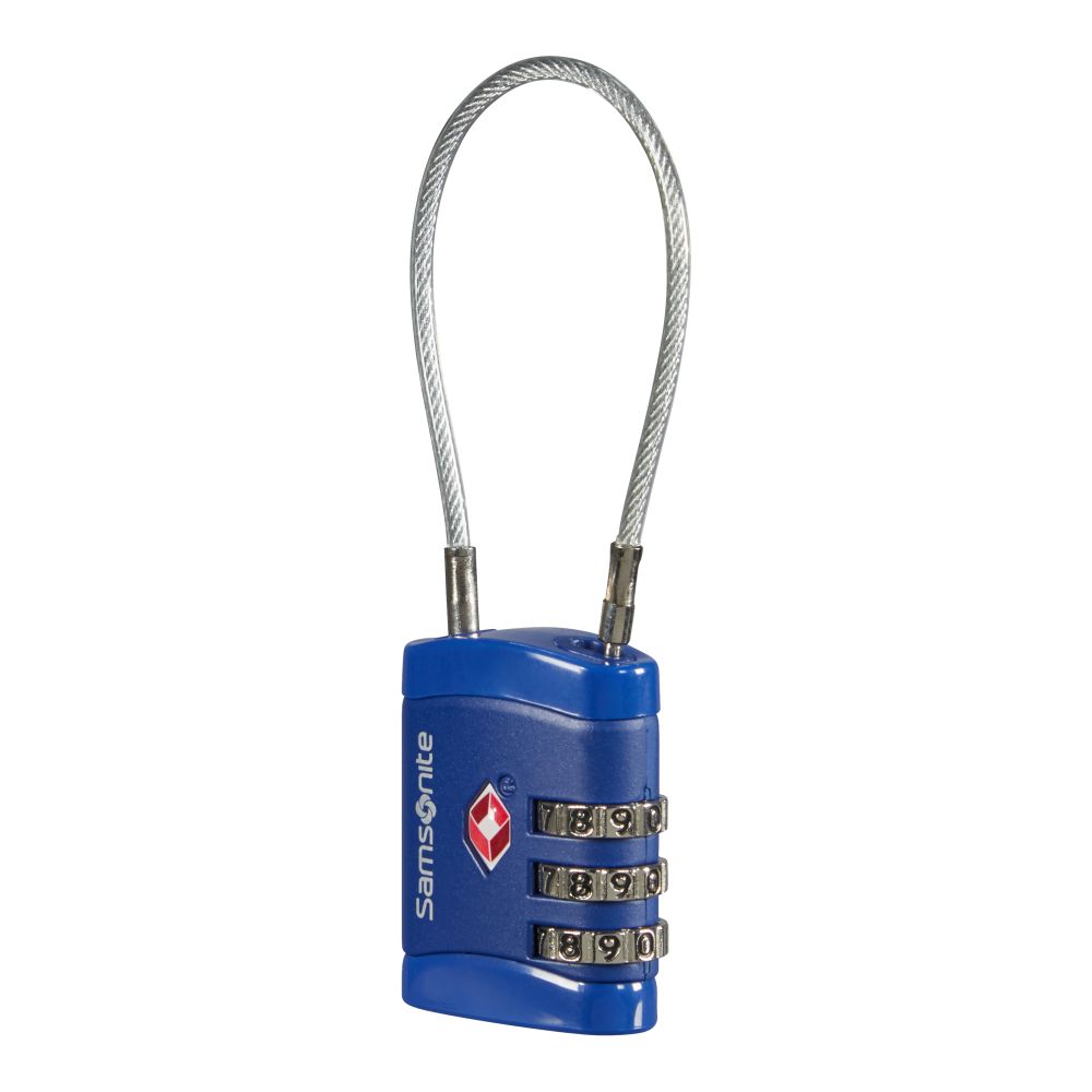 Λουκέτο TSA με Καλώδιο με 3ψήφιο Συνδυασμό Samsonite Global TA Cablelock 3 Dial TSA 121296-1549 Midnight Blue