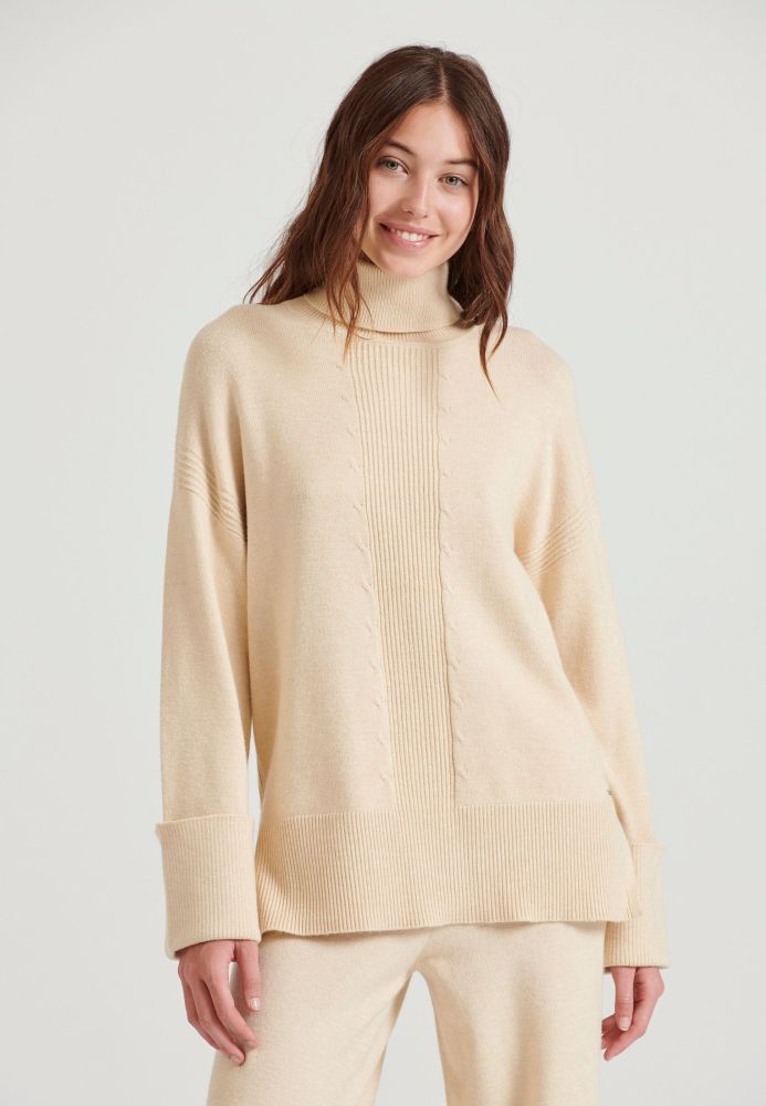 Loose fit πλεκτό ζιβάγκο με σχέδιο στην πλέξη