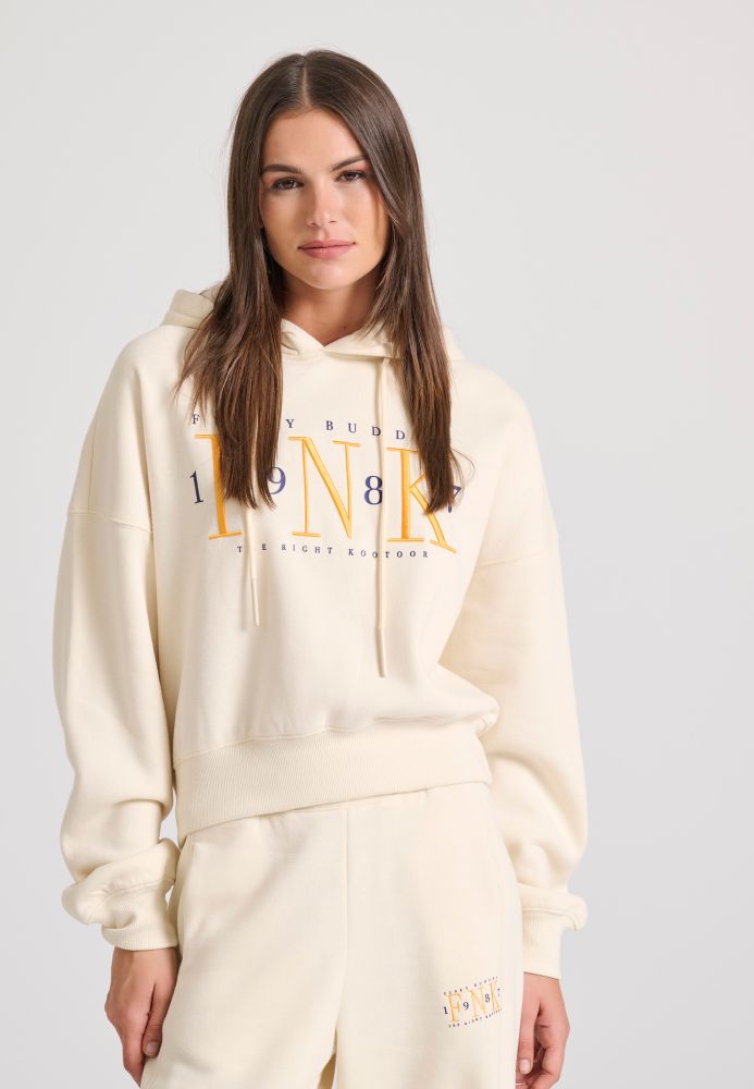 Relaxed fit φούτερ με κέντημα στο στήθος