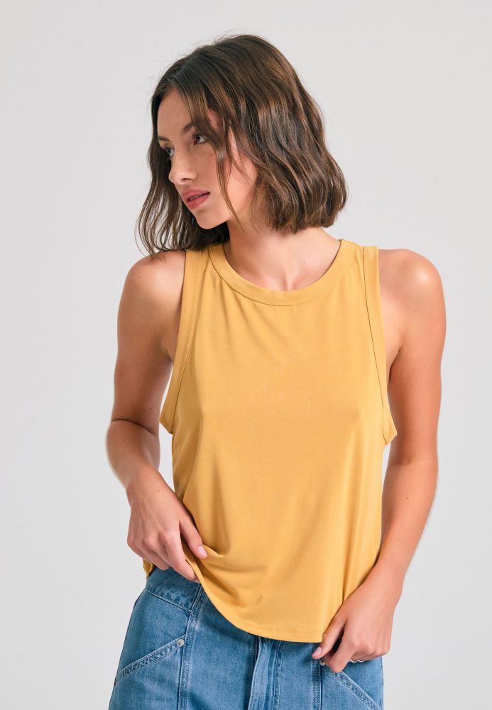 Γυναικείο μονόχρωμο tank top με μοντάλ