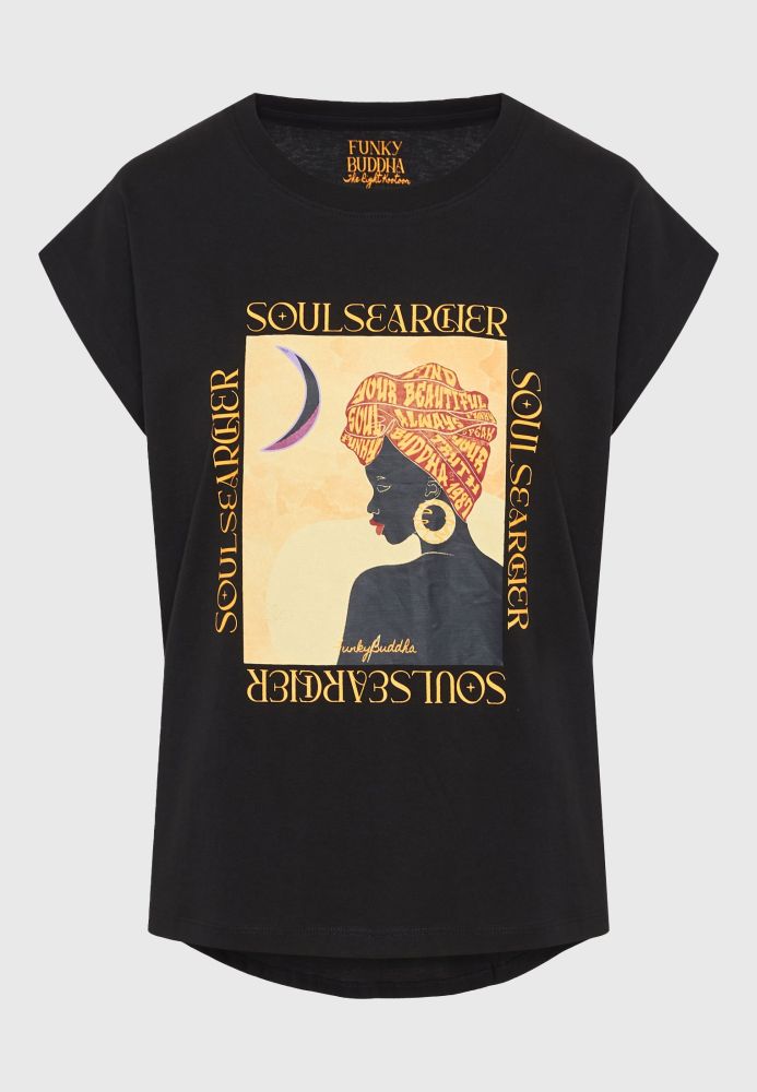 Γυναικείο organic cotton t-shirt με boho τύπωμα
