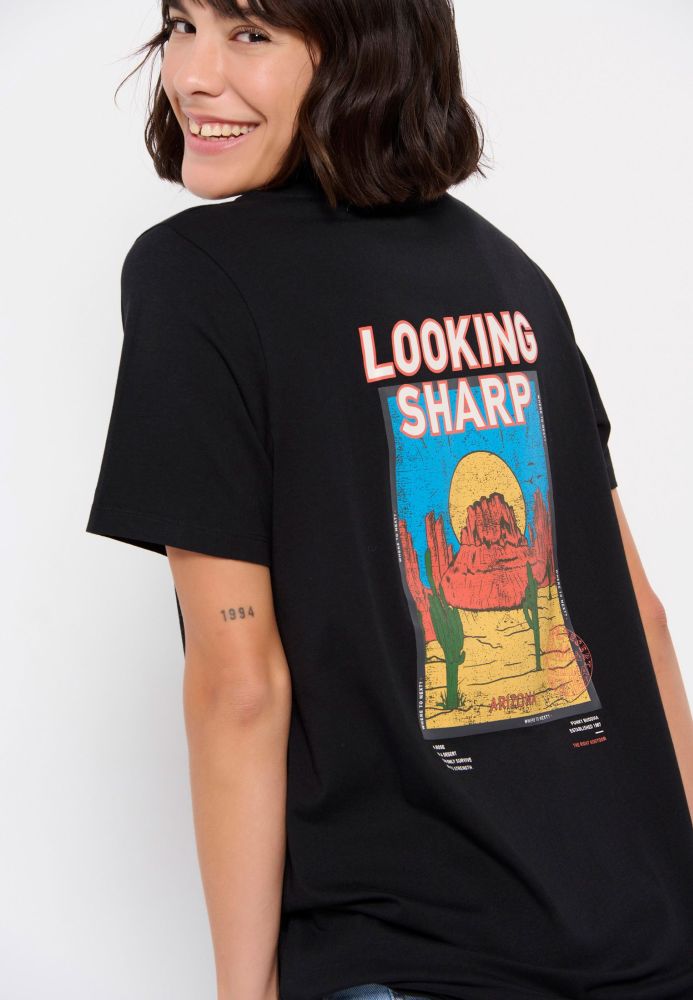 Long fit t-shirt με τύπωμα στην πλάτη