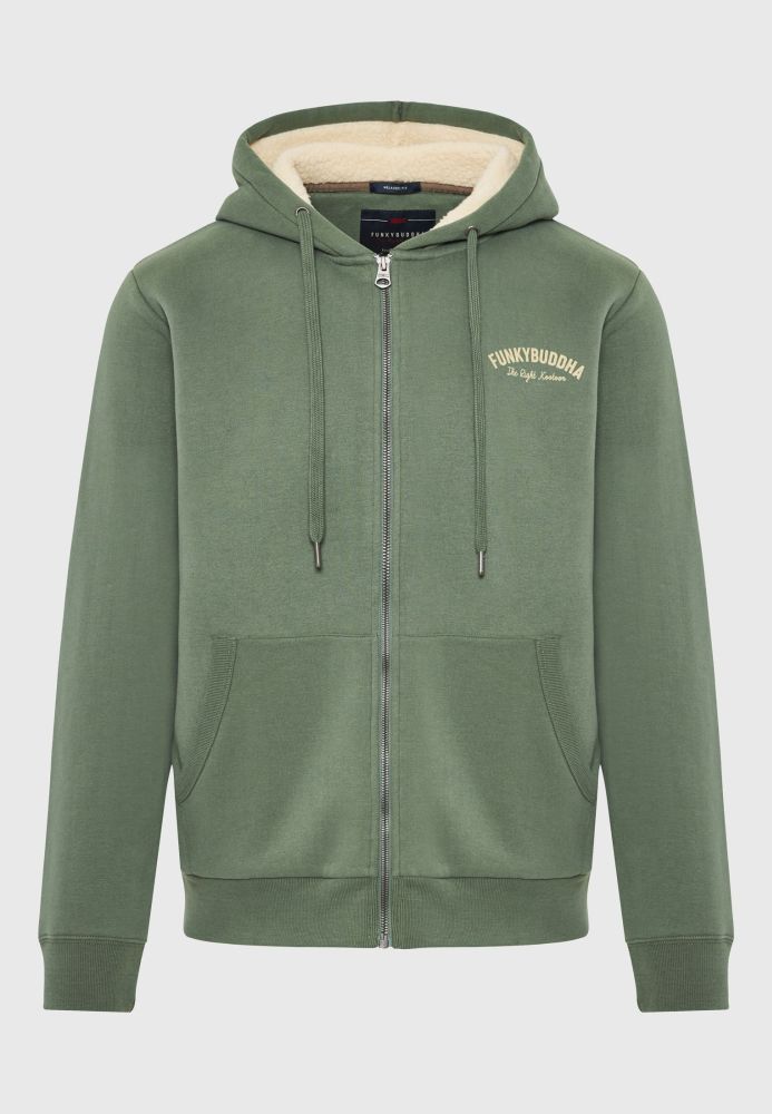 Relaxed fit ζακέτα φούτερ με εσωτερική επένδυση