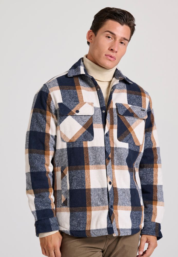 Relaxed fit overshirt καρό μπουφάν