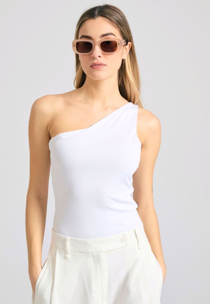 Off shoulder μονόχρωμο κορμάκι