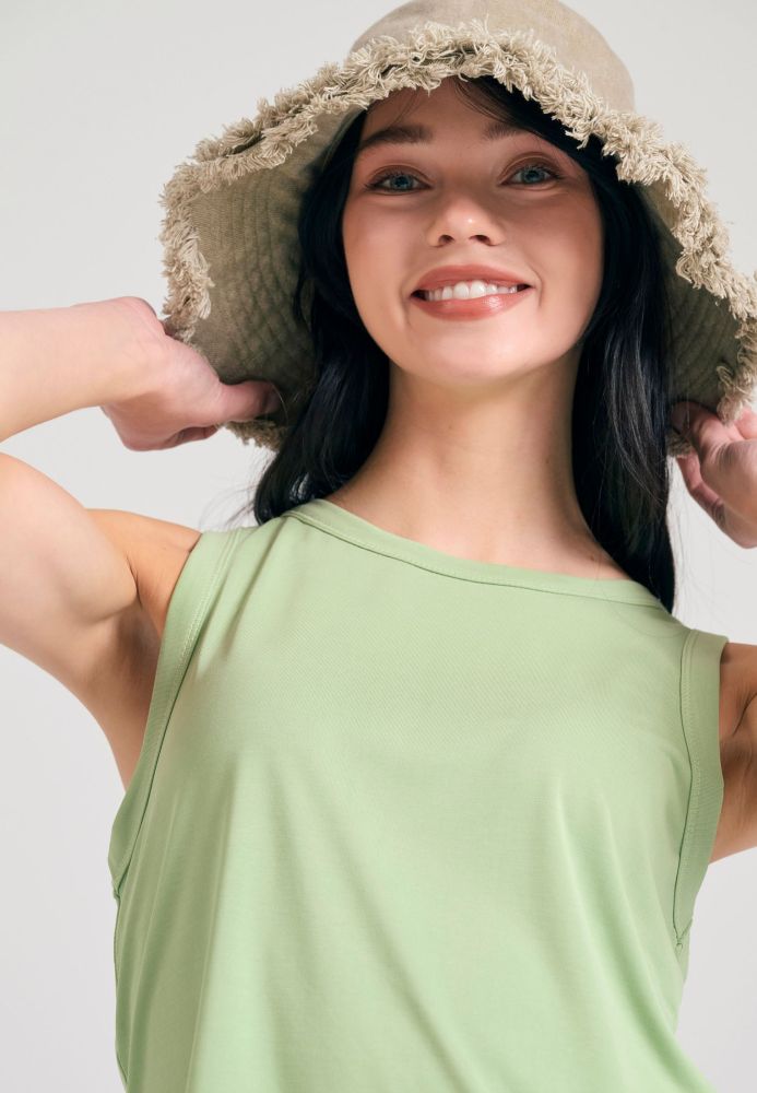 Γυναικείο μονόχρωμο tank top με μοντάλ