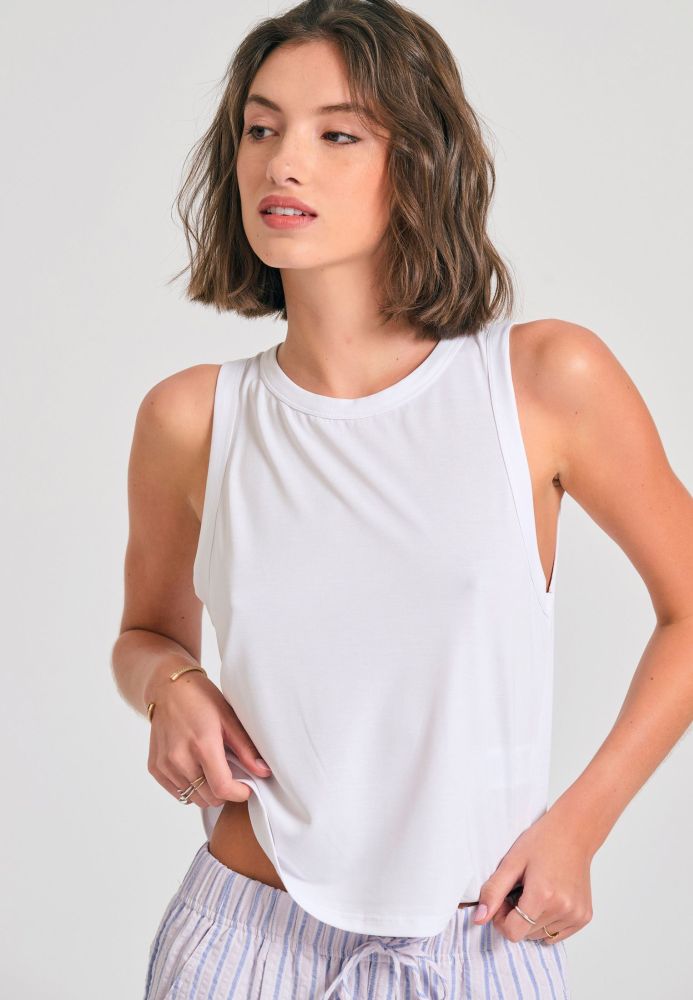 Γυναικείο μονόχρωμο tank top με μοντάλ