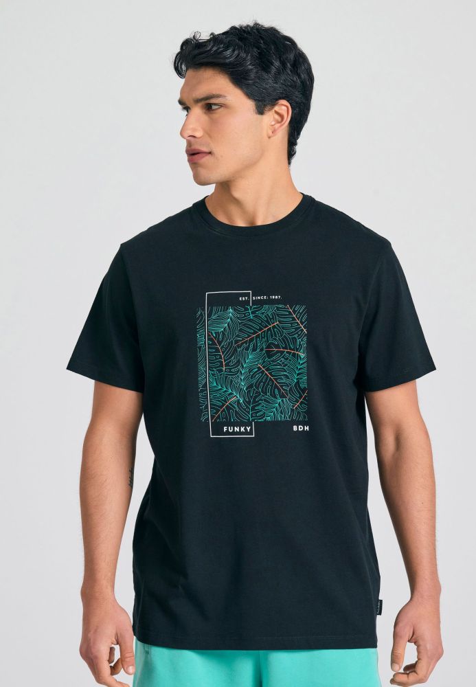 T-shirt με abstract frame τύπωμα