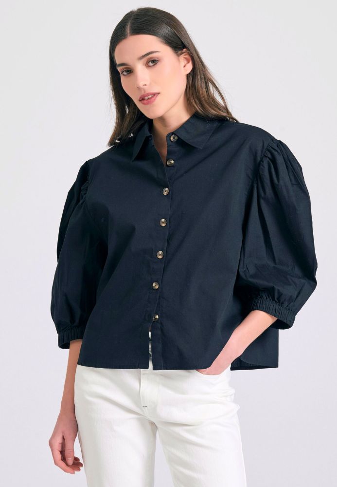 Γυναικείο oversized πουκάμισο με puffer μανίκια