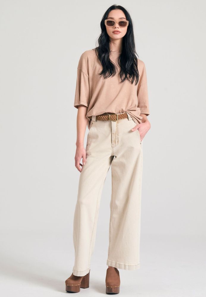 Γυναικείο wide leg garment dyed τζιν παντελόνι