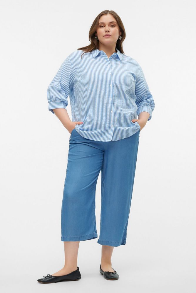 Cropped παντελόνα tencel όψη τζιν VERO MODA